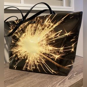 Kate Spade Let Sparks Fly black fireworks tote. Spacious bag purse. Shoulder bag